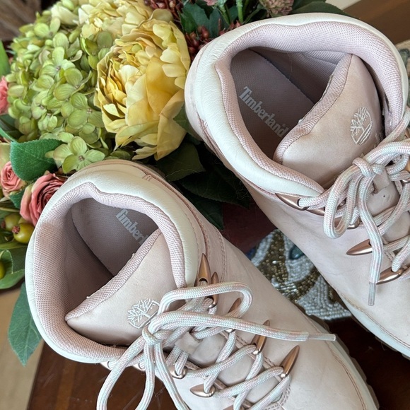 Timberland Euro Hiker Sprint Mid Light Pink Nubuck Leather Women's Boots Lace Up - Picture 6 of 15
